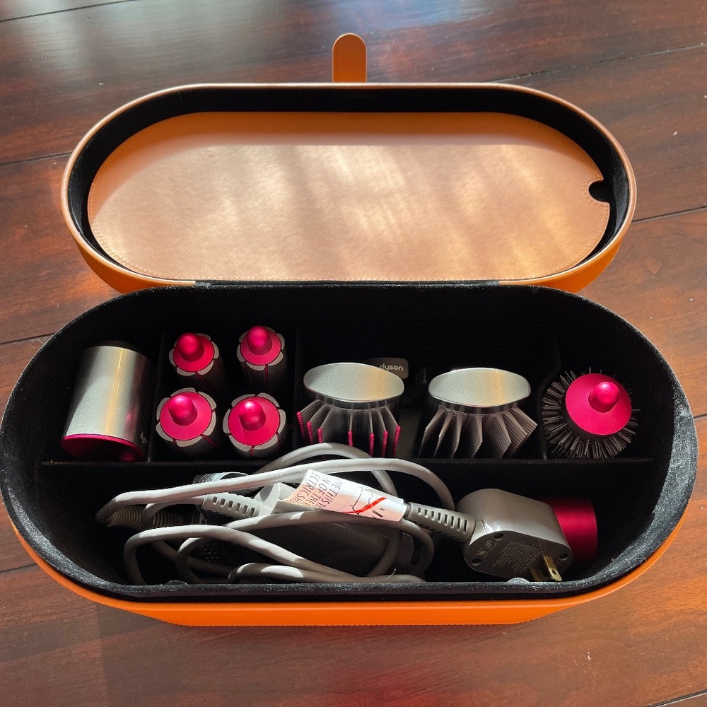 Dyson Airwrap Complete in Nickel/Fuchsia. Comes with STORAGE CASE & BOX!